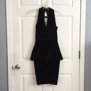 💥💥. PIA RUCCI💥💥.      Suede Backless Peplum Dress with Halter Neckline